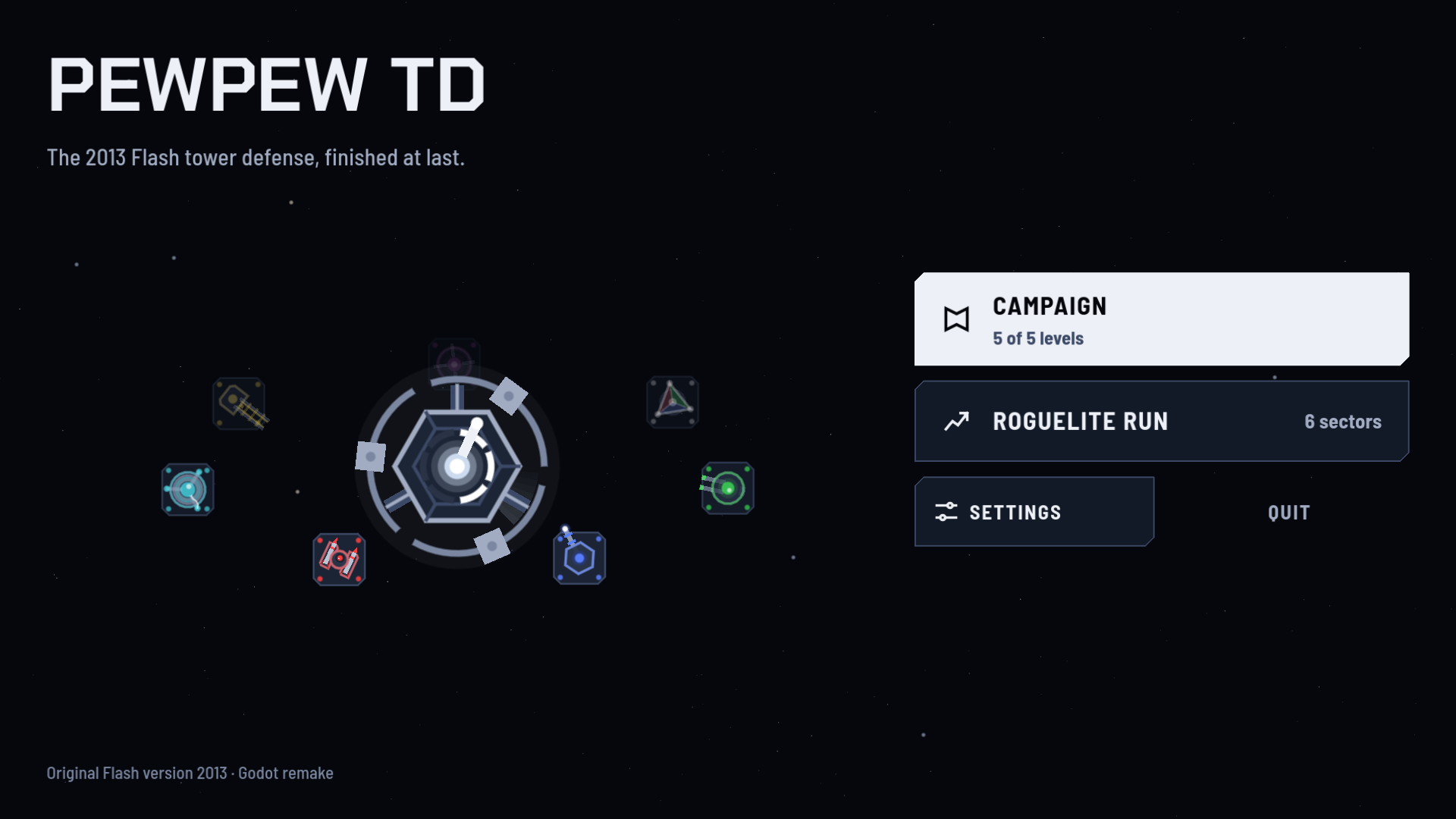 The title screen