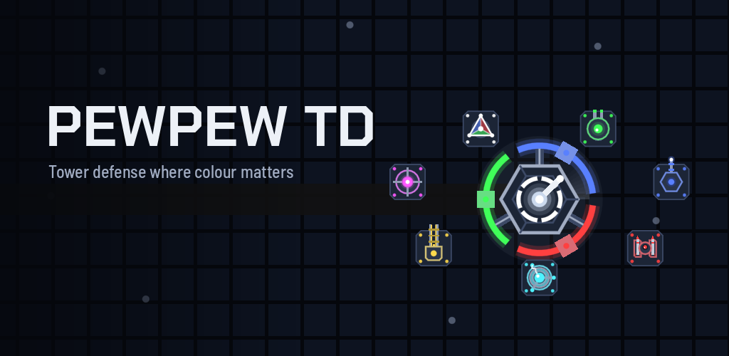 PewPew TD: the command centre surrounded by seven towers